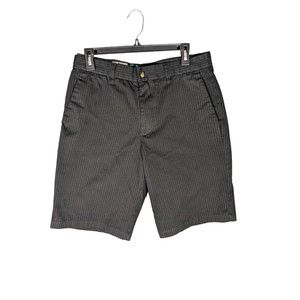 Volcom Black & Gray Slash Pockets Zip Fly Button Flat Front Chino Men's Size 32